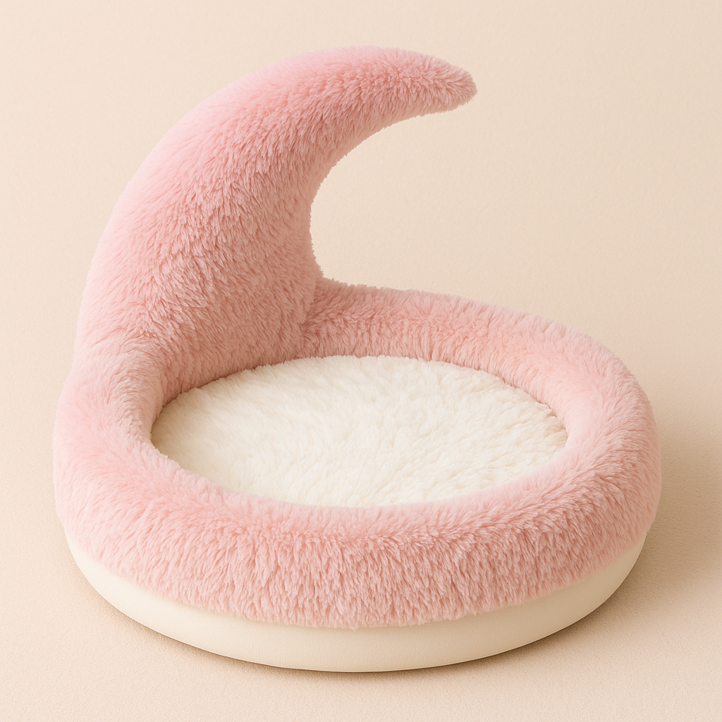 MoonHaven Cozy Pet Bed – Pink & White Edition