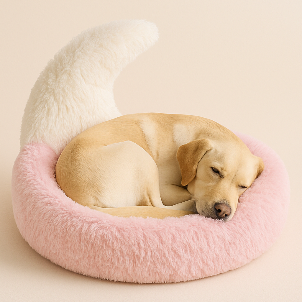 MoonHaven Cozy Pet Bed – Pink & White Edition