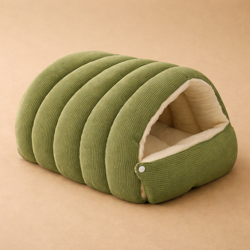 Plush Pet Cave Bed for Cats and Small Dogs