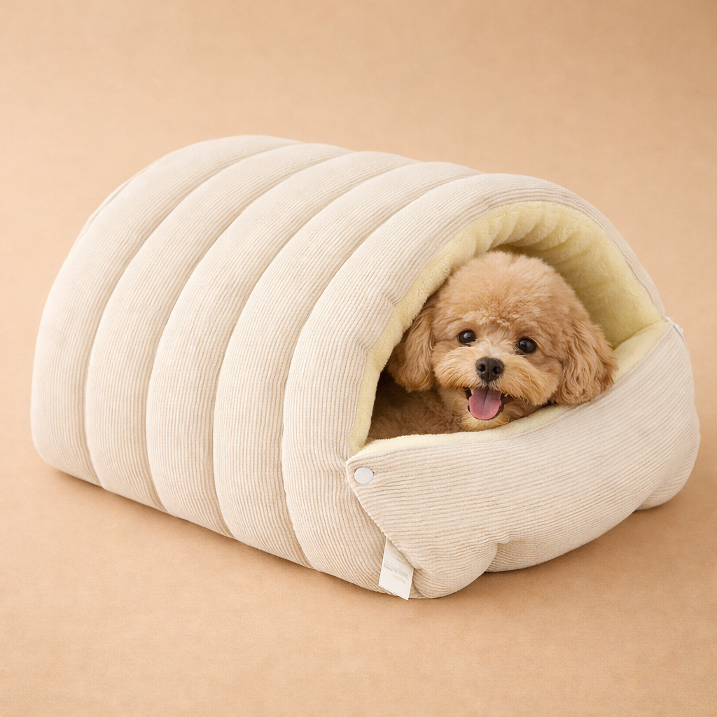 Plush Pet Cave Bed for Cats and Small Dogs