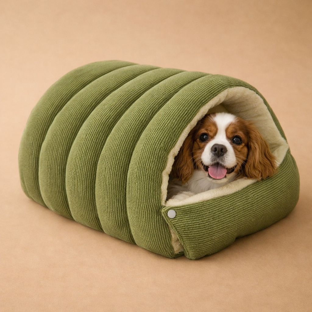 Plush Pet Cave Bed for Cats and Small Dogs