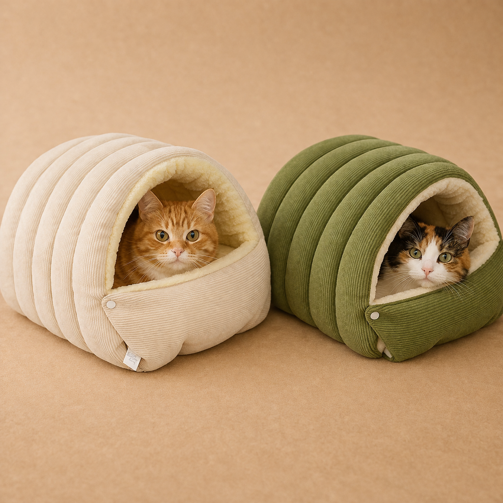Plush Pet Cave Bed for Cats and Small Dogs